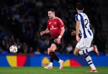 Skrót meczu Manchester United – Manchester City. Najlepsze akcje i sytuacje bramkowe (17.01.2026) Manchester United - Diogo Dalot 1